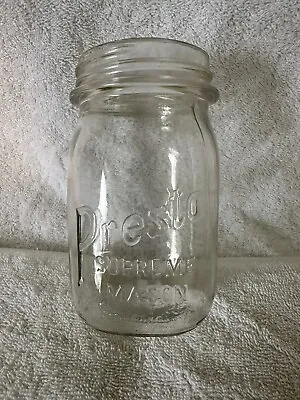 Vintage Presto Supreme Mason SQUARE Canning Pint Jar By Duraglas • $7.70