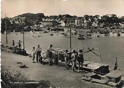 £7.99 • Buy Vintage Real Photo Postcard Of The Harbour Saundersfoot Pembrokeshire Wales 1959