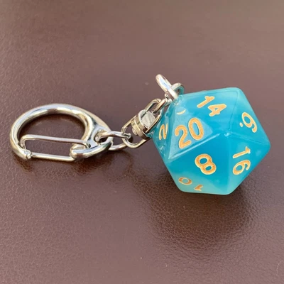 £2.49 • Buy D20 Dice Keyring - Aqua - Jade - Dice - Geek - Games Master - D&D.