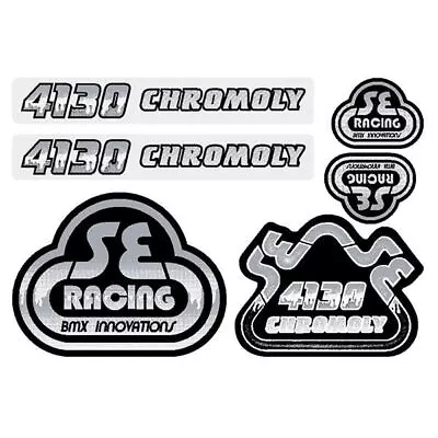 SE Racing - 80'S Quadangle DRIPPY FONT Decal Set In BLACK/SILVER - Old School Bm • $44