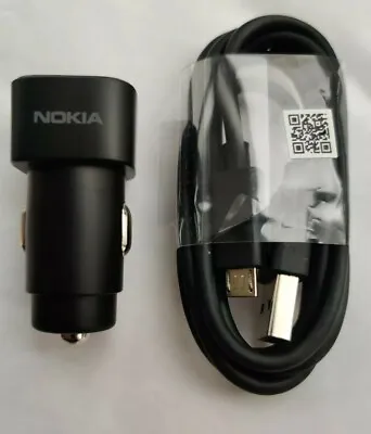 £6.95 • Buy Genuine Nokia DC-301 Dual Port 3.4A Car Charger & Micro Cable For Nokia Phones