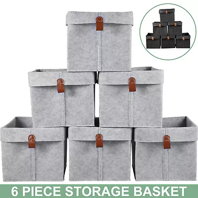 6Pcs Storage Cubes Felt Fabric Cube Storage Bins 9 X 9 X 10inch ChPrS • $25.49