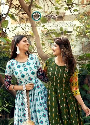 £23.50 • Buy Indian Pakistani Kurta Rayon Women Tunic Long Dress Top Designer Anarkali Kurti 