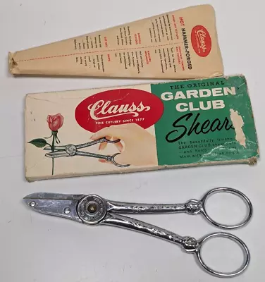 Vintage Garden Club Clauss Fremont USA Scissors With Floral Design Garden Shears • $23.99