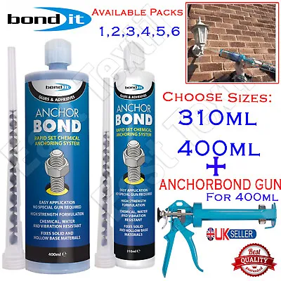 £8.69 • Buy Bond It Polyester Anchor Resin Anchor Bond Rapid Set Construction Adhesive