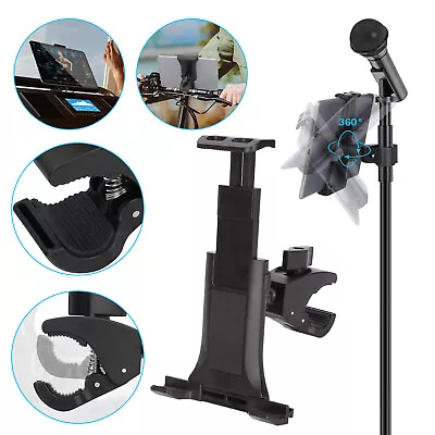 Music Microphone Stand Holder Bike Treadmill Mount For 4.7-12.9  Tablet IPhone • $11.98