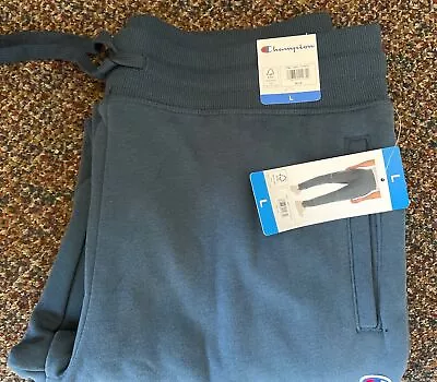 Champion Men's Closed Bottom Sweatpants With Side Pockets Blue Large 1717071 NWT • $26.99