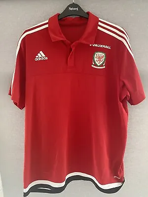 Wales International Football Adidas Polo Shirt Red Vauxhall Men’s Size XXL • £19