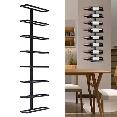 8-Tier Wall Mounted Wine Rack Vintage Metal Wine Bottle Storage Display Holder • $24