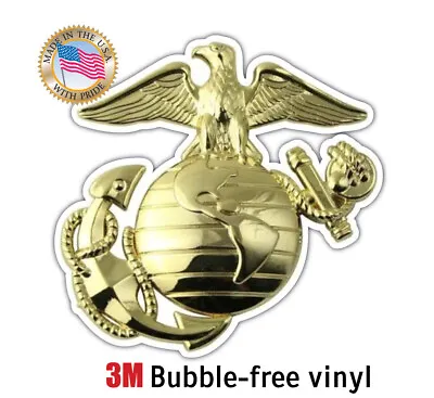 U.S. USMC Marine Corps Gold Eagle Car Truck Window Laptop Decal • $1.88