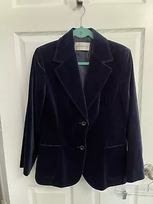 Navy Blue Velvet Windsmoor Vintage Women’s Blazer Suit Jacket Medium Hong Kong  • $23.88