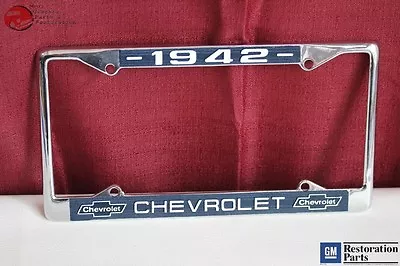 $18.23 • Buy 1942 Chevy Chevrolet GM Licensed Front Rear Chrome License Plate Holder Frame