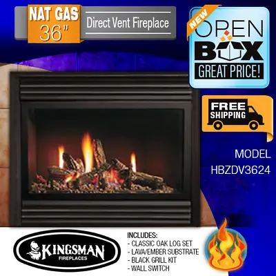 Kingsman Gas Direct Vent Fireplace -HBZDV3624 S&D Open Box • $1780.30
