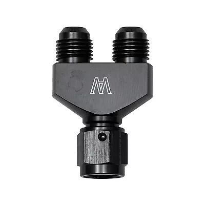 Aluminum Y Block Adapter Fittings -6AN Female To Parallel Exit Dual -6AN Male • $25.99