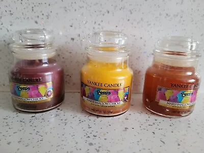 Yankee Candle Small Jar Easter Set Peeps Marshmallow Chicks Deerfield USA • £14.99