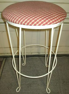 Vintage White Twisted Metal Wire Ice Cream Parlor Stool  Soda Fountain Bar Stool • $69.99