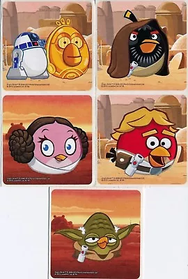 $2.01 • Buy 5 X Square Stickers ~ Angry Birds Star Wars Yoda White Red Bird Black Pink Egg ~