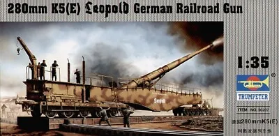 Trumpeter 1/35 280mm K5(E) Leopold Railroad Gun # 00207 - Plastic Model Kit • £114.99