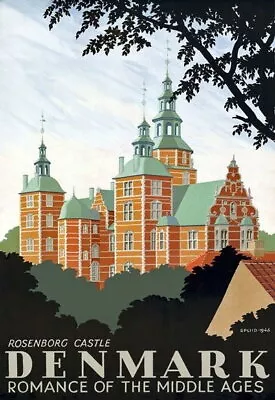 83940 Vintage Denmark Danish Travel Tourism Decor Wall Print Poster • $29.95
