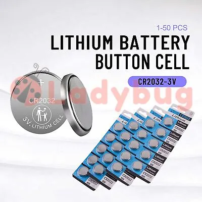 UP TO 50 Pcs CR2032 3V LITHIUM CELL Button BATTERY 2032 Batteries Car Key Toy OZ • $4.45