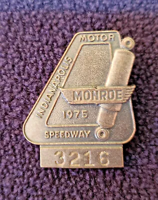 1975 Indy 500 SILVER #3216 Pit Pass Pin Badge - Bobby Unser Wins! MINT! • $39