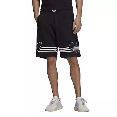 Adidas Originals Men's Outline Jersey Shorts Trefoil Logo - Black • $60