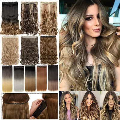 $2.95 • Buy 5 Clips One Piece THICK Natural Clip In Hair Extensions 3/4 Full Head As Human