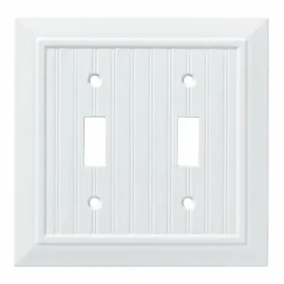 $10.49 • Buy W35268-PW Pure White Classic Beadboard Wood Architect Double Switch Cover Plate