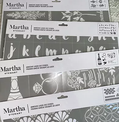 4 New Alphabet ABC Martha Stewart Adhesive Laser Cut Stencils 12” X 7 3/4 • $21.99