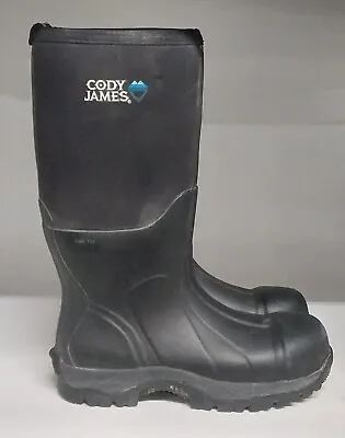Cody James Glacier Guard Insulated Rubber Comp Toe Work Boot Black Mens Size 10M • $55.99