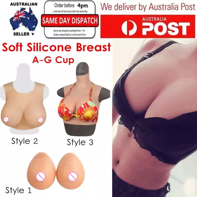 A-G Cup Silicone Breast Forms Breastplate Crossdresser Fake Boobs Drag Queen AU • $39.99