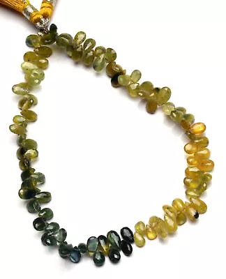 Natural Multi Sapphire Gem Faceted 6x4MM Approx Size Pear Shape Beads 9  Strand • $30.77