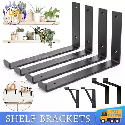 Heavy Duty Metal Wall Shelf Brackets Scaffold Board Handmade Industrial Steel UK • £8.99