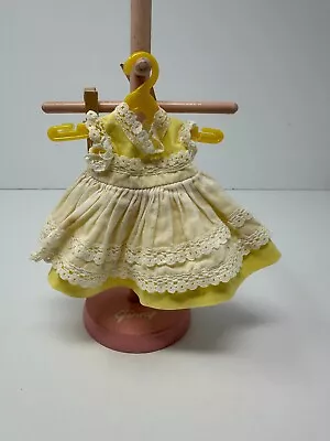 Vintage Tagged Vogue Dolls Inc Ginny Yellow Doll Dress Attached Apron • $11.99