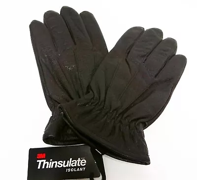 Thinsulate Wrist Seal Genuine Leather Mens Winter Gloves BLACK LARGE 40 Gram 3M • $18.99