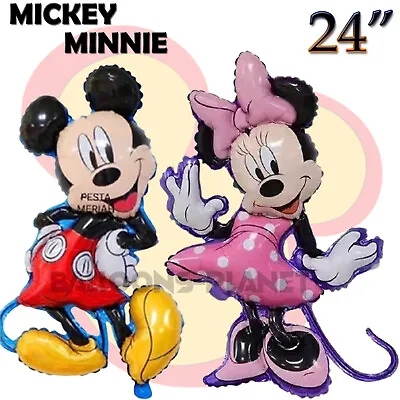 Large Disney Mickey Minnie Mouse Birthday Foil Balloons Kids Party Girls Boys UK • £9.99
