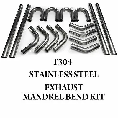 £224.99 • Buy Stainless Steel Mandrel Bend Exhaust Diy Pipe Kit 45 90 180 Degree Elbow 