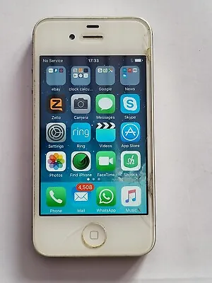 Apple IPhone 4s 56GB A1387 Smartphone - White -Three Network - Cracked Screen • £45