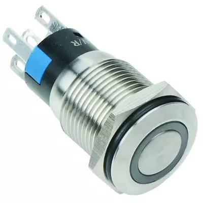Red LED 16mm Momentary Vandal Resistant Push Switch 3A SPDT • £6.99