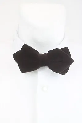 SUITSUPPLY Velvet Brown Bow Tie Men's ONE SIZE Cotton Adjustable Formal • $40.50