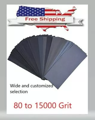 Sandpaper Wet Or Dry Sheets 80 - 15000 Grit 9 X 3.6   Ship From US • $1.60