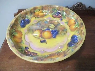 Daher Decorated Ware 1971 The Tin Box Company England Fruit Bowl Grapes Peach 10 • $35