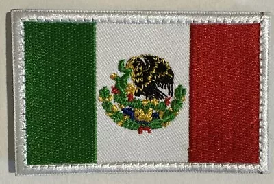 Mexican Flag Patch Embroidered Sew-On-Velcr O Bandera De Mexico MX Free Shipping • $5