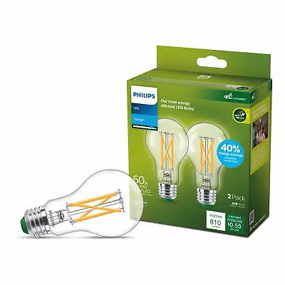 Efficient LED 60-Watt A19 Light Bulb Daylight Non-Dimmable E26 Base (2-Pack) • $13.97