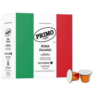 $39 • Buy 120pc Primo Caffe Roma Italiano Intense Capsules Pods 640g Nespresso Compatible