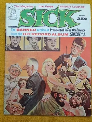 SICK  MAGAZINE.  NOV 1961.  US  Satirical Magazine  JFK & Marilyn Monroe Cover • $19.95