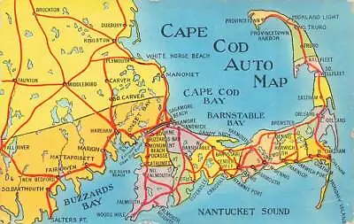 Auto Map 1959 Cape Cod MA Chrome VTG P143 • $5.59