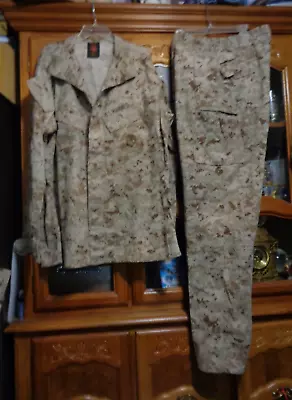 USMC MARPAT Uniform DESERT SET Combat Shirt Pant X LARGE X LONG  ISSUED • $125.75