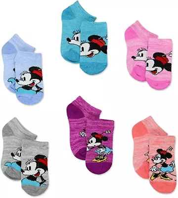 Disney ☆ Disney Baby Girls' Minnie Mouse 6 Pack Socks☆Shoe Size 4-7;12-24 Months • $14.95