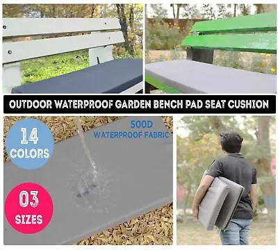 Outdoor Waterproof Fabric 2 3 4 Seater Bench Pad Garden Furniture Seat Cushion • £22.99